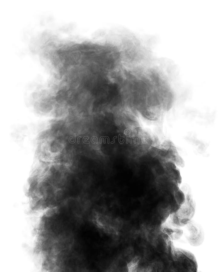 Vapeur noire ressemblant à la fumée sur le fond blanc images stock Vapeur noire ressemblant à la fumée sur le fond blanc images stock
