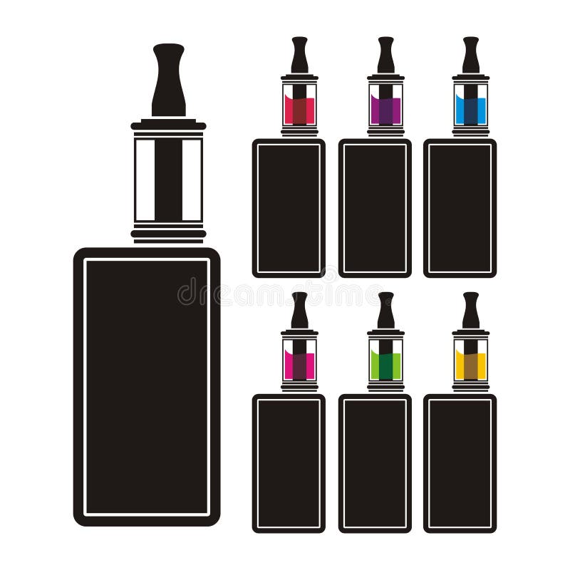 Vaping device - colorful liquid stock illustration