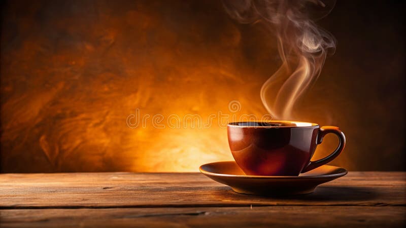 Vapore al caffè del mattino aromatico che aumenta da una muffa calda che evita un conforto confortevole e l'inizio di un perfetto. Immaginate una mattina accogliente bagnata dal bagliore dell'alba. Il vapore acqueo si ricollega elegantemente verso l'alto da una tazza di caffè calda e invitante promettendo una giornata piena di deliziosità e potenziale. La ricca tonalità scura del caffè indica il suo sapore robusto mentre la delicata condensazione sull'esterno delle tazze aggiunge al senso generale di calore e conforto. Questa immagine accattivante cattura l'essenza