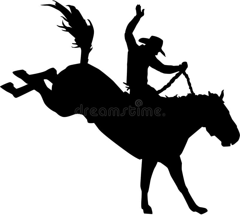 Caballo De Montar A Caballo Del Vaquero En El Rodeo Ilustración Del Vector Ilustración De