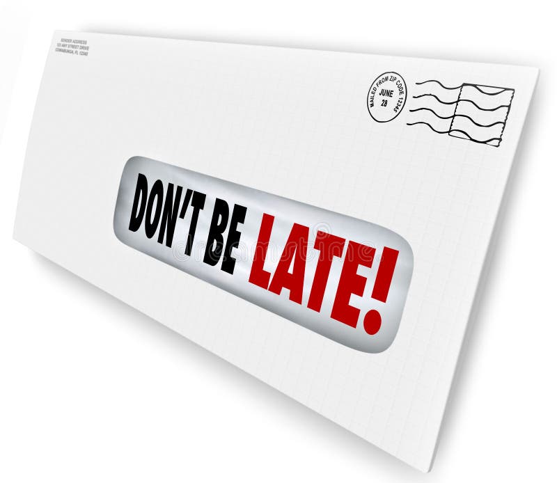 Var inte sent förfallna Bill Warning Fee Penalty Envelope