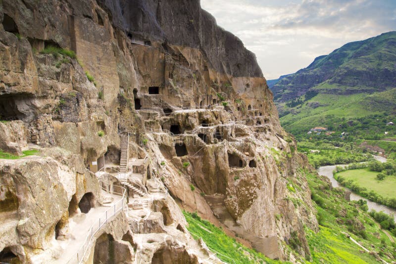 Vardzia Cave Monastery in the Erusheti Mountain in Stock Image