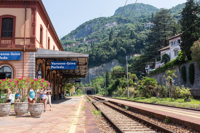 Varenna train station editorial image. Image of transport 74647280