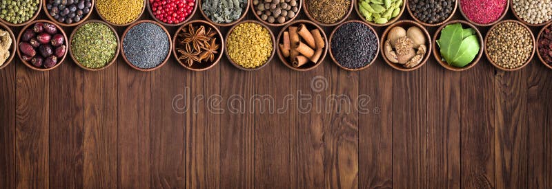 Vari spezie e fondo degli ingredienti condimenti variopinti, alimento indiano fotografia stock Vari spezie e fondo degli ingredienti condimenti variopinti, alimento indiano fotografia stock
