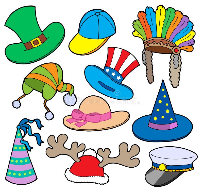 Various hats collection 2 - vector illustration. Various hats collection 2 - vector illustration.