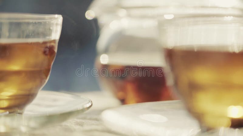 Variable focusing of still life with tea