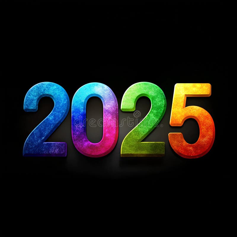 Varianten Gradientenfarbnummer2025auf schwarzem Hintergrund. generative Hilfe. vektor abbildung