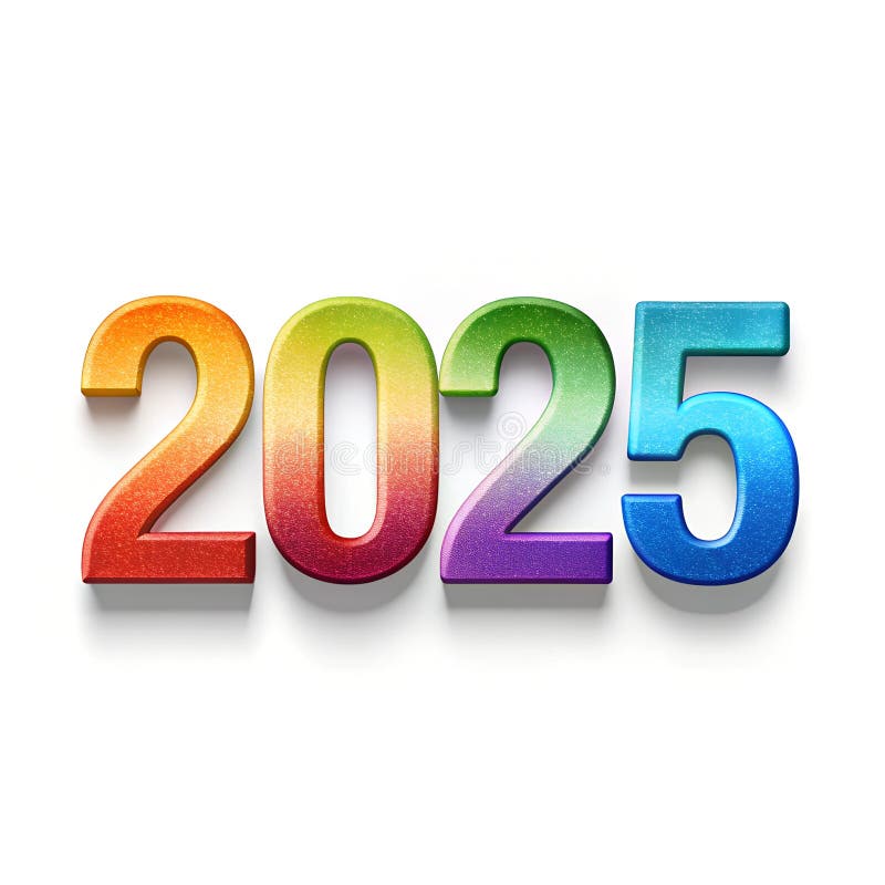 Varianten Gradientenfarbnummer2025auf weißem Hintergrund. generative Hilfe. stock abbildung
