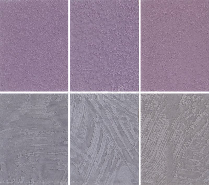 Variants of Texture of Plaster, Decorative Coating for Walls Stock