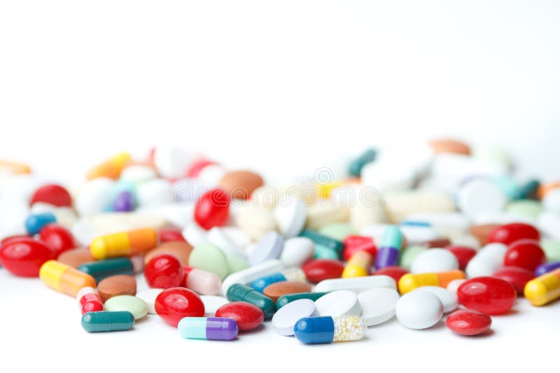 Shot of multiple pills on white background. Shot of multiple pills on white background