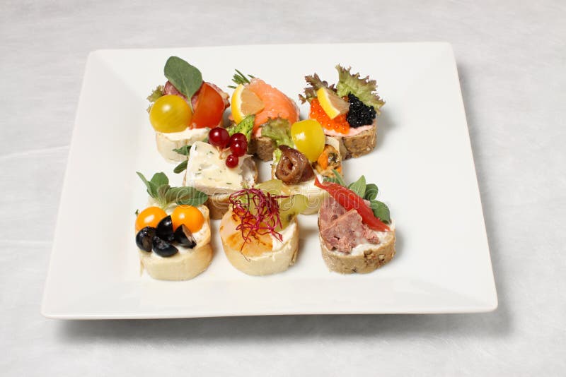 Variation of canapes