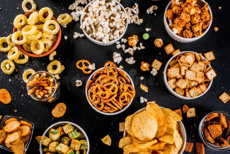 Variation unhealthy snacks stock photo. Image of heap 116876514