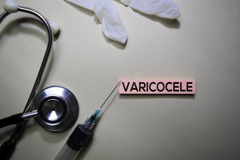 Varicocele text on Sticky Notes. Top view isolated on office desk. Healthcare/Medical concept