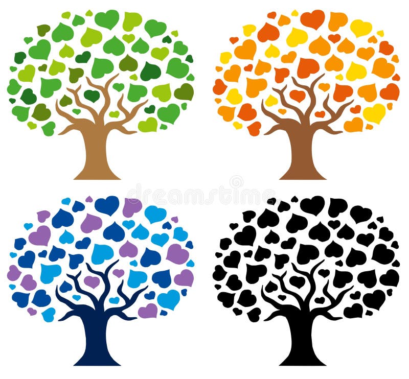 Varie siluette degli alberi illustrazione vettoriale Varie siluette degli alberi illustrazione vettoriale