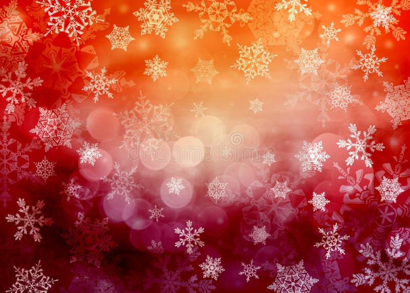 Varied red Christmas background with snowflakes