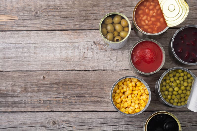 Variety of Canned Vegetables in Cans Stock Image Image of produce