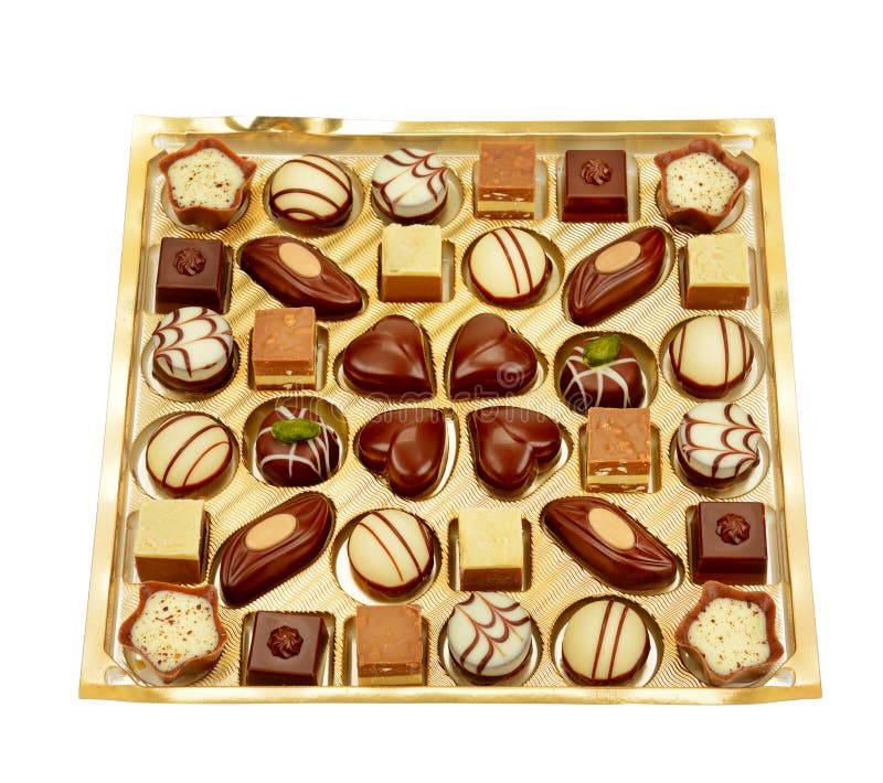 Variety of Chocolates in Box Stock Photo Image of bonbon, closeup