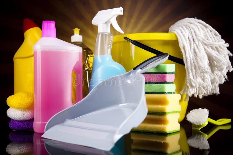 Variety of Cleaning Products Stock Image Image of group, disinfectant 65057147