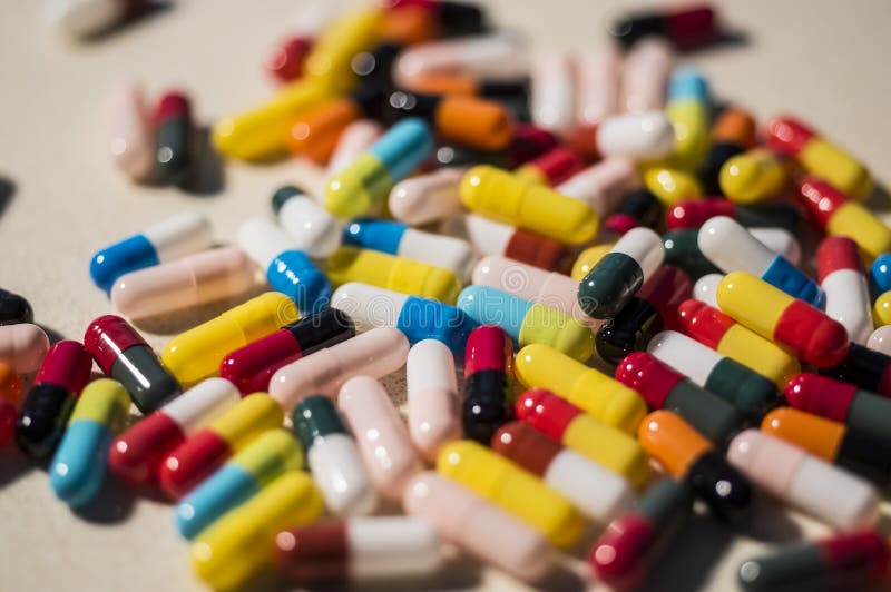 Variety of Drug Pills and Dietary Supplements Stock Image Image of