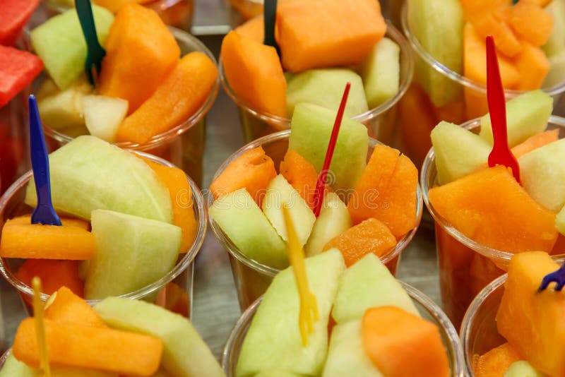 Variety of Fruit in Cups To Take Away Stock Image Image of cherry, macro 63052845