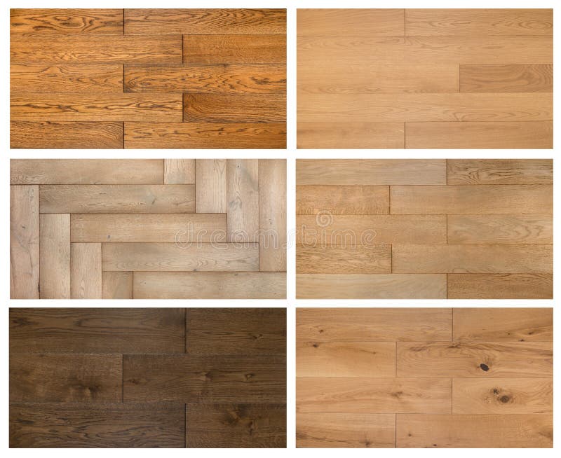 Variety of laminate and parquet textures collage stock photography