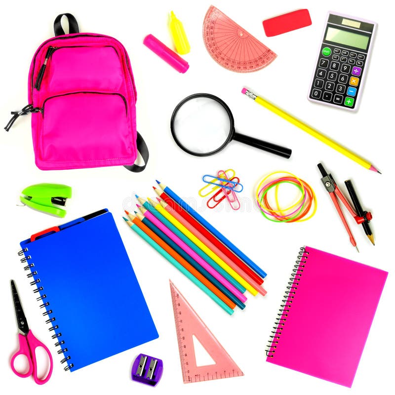 School or Office Supplies and Coronavirus Prevention Item Corner Border