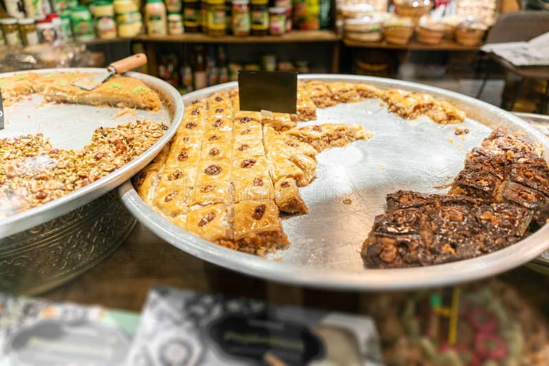 Variety of sweets Pastry. Traditional Eastern dessert Eastern sweets in a wide range, baklava, almond, cashew and royalty free stock images Variety of sweets Pastry. Traditional Eastern dessert Eastern sweets in a wide range, baklava, almond, cashew and royalty free stock images