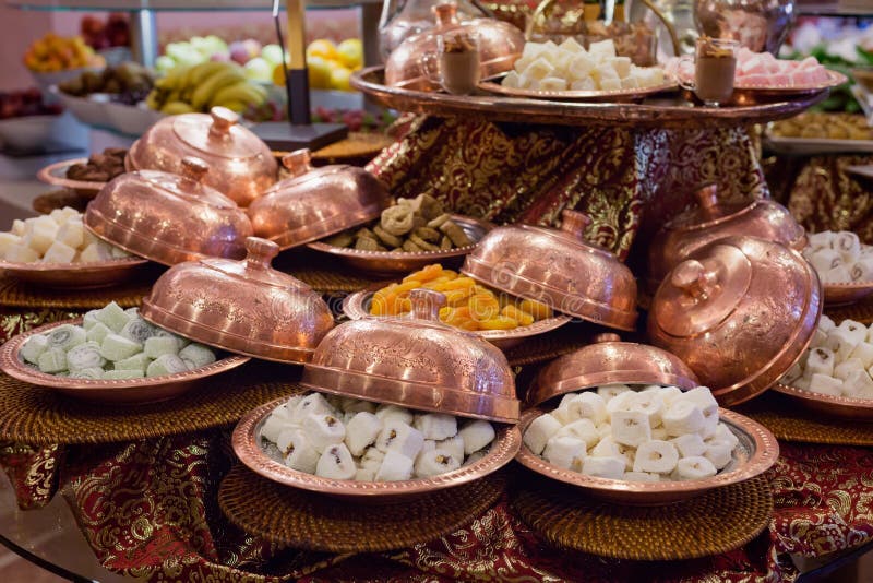 Variety of Turkish Delight and Dried Fruit Stock Photo Image of