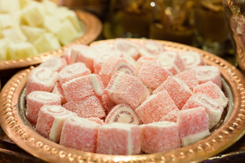 Variety of Turkish Delight and Dried Fruit Stock Photo Image of