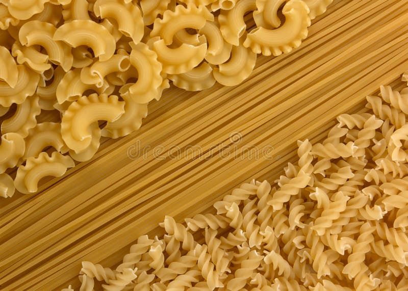 Variety of Types and Shapes of Dry Italian Pasta Stock Image Image of