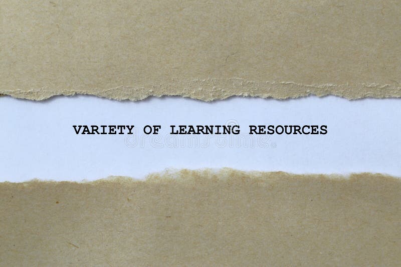 variety of learning resources on white paper background. variety of learning resources on white paper background