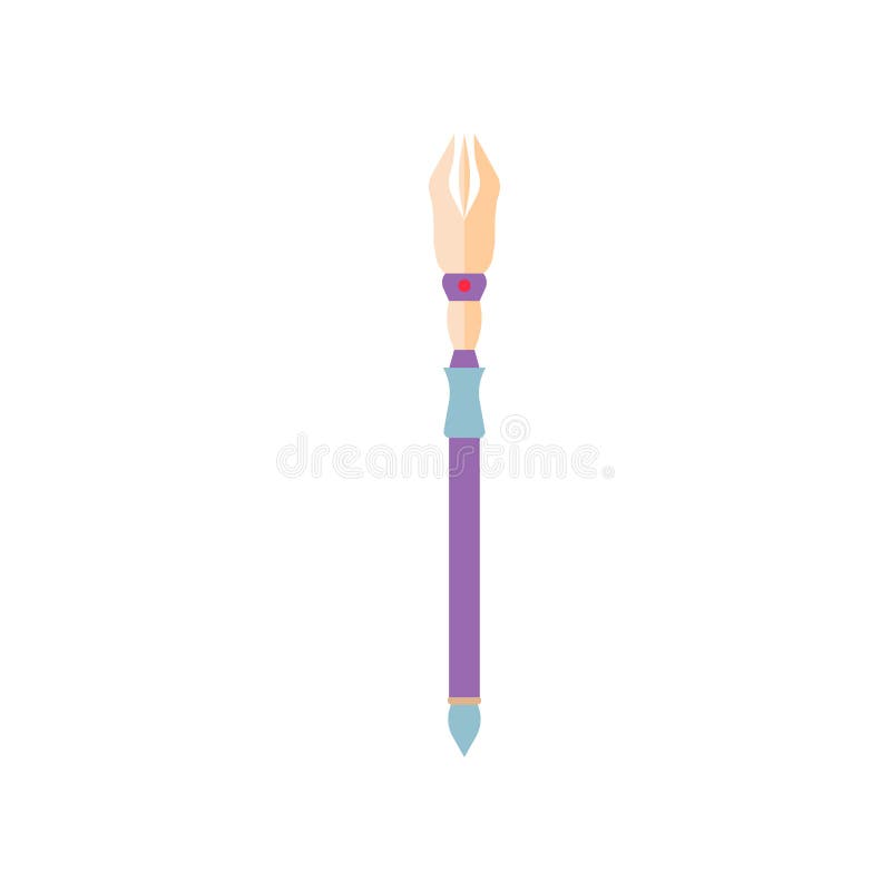 A varinha mágica do vetor do cetro isolou o wh da vara da fantasia da ilustração ilustração stock A varinha mágica do vetor do cetro isolou o wh da vara da fantasia da ilustração ilustração stock