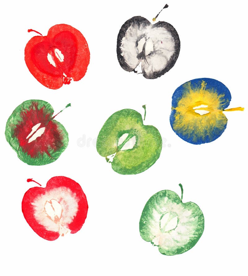 Varios sellos de manzana libre illustration