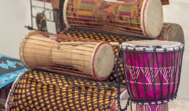 Various african drums stock photo