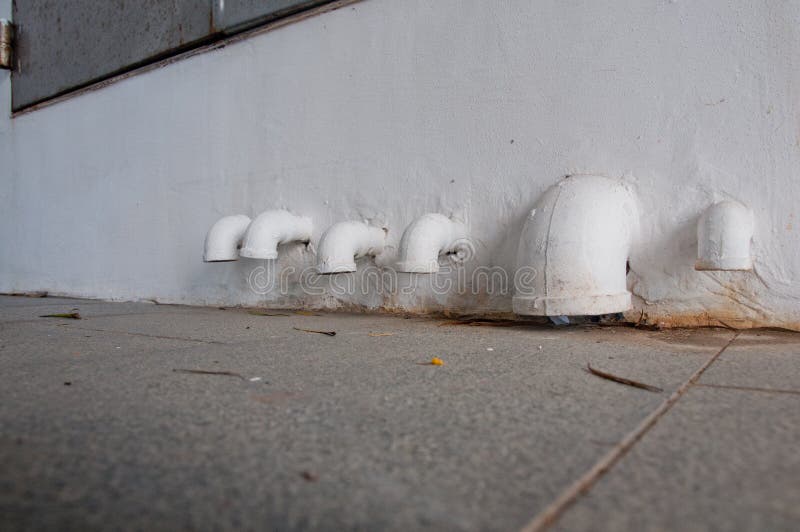 Various Air Exit Blowout Tubes from Underground Air Conditioning System