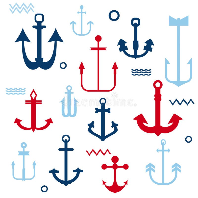 Various Anchor Collection vector illustration