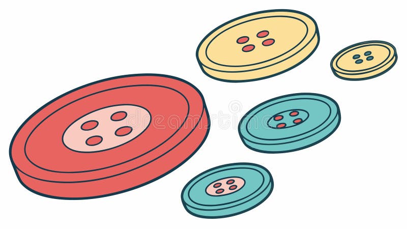 Various Assorted Buttons Flat Style Vector Illustration, vector design Generative AI vector illustration