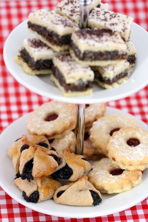Grease baking sheets.cream the butter with the white sugar and brown sugar. Austrian Jelly Cookies . Various Austrian Christmas Cookies Stock Photo - Image of ...