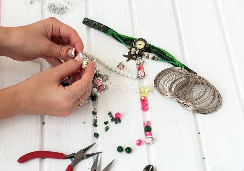 Various Beads and Tools for Making Jewelry Stock Image Image of bijou