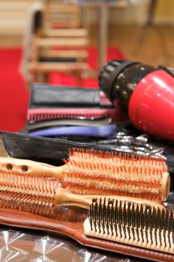Various Beauty Supplies at a Salon Stock Photo Image of energy, hair