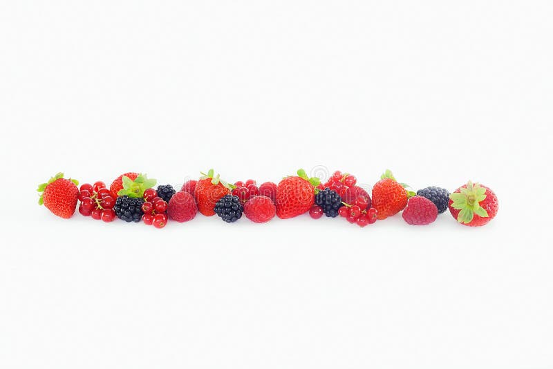 Various Berries with White Background Stock Photo Image of close