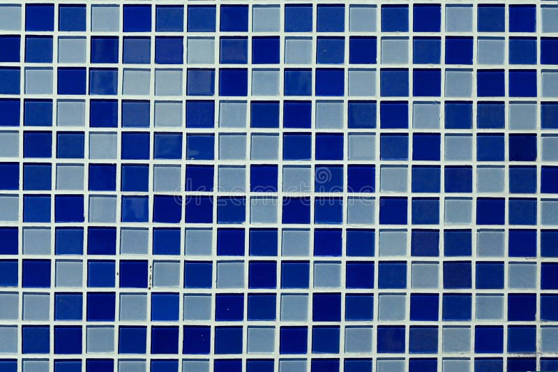 Various Blue Ceramic Bathroom Tiles on the Wall. Stock Photo Image of