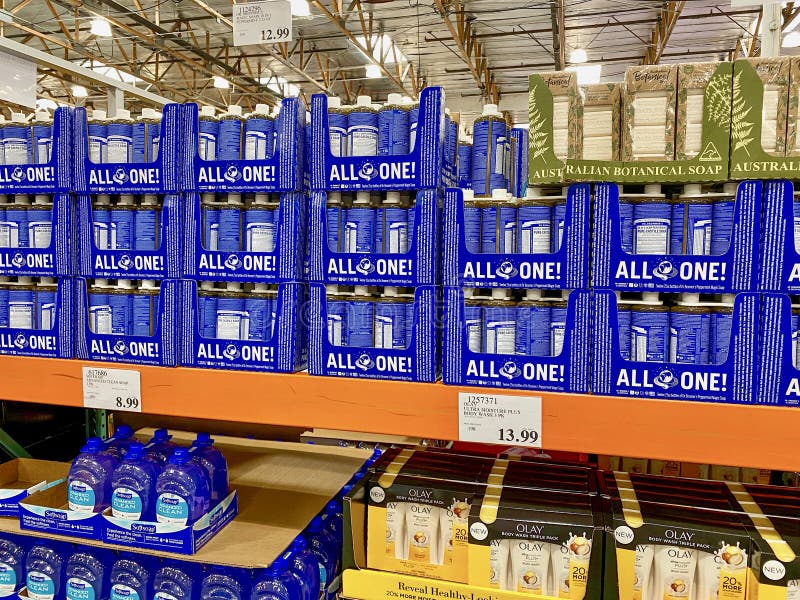 Different Types of Soaps at a Big Box Warehouse Store Editorial Stock