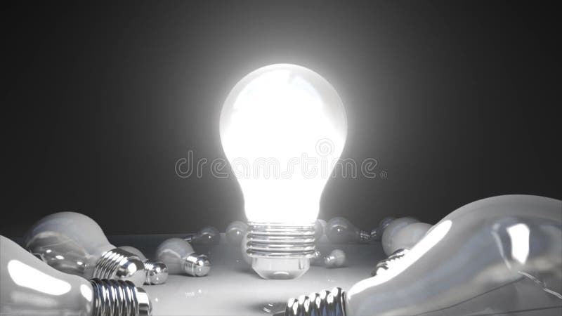 Various bulb light and turn on bulb light. stock illustration