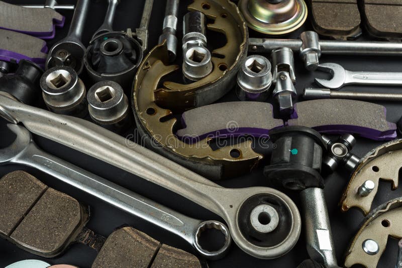 Various Car Parts and Tools Stock Image Image of cleaning, pollution