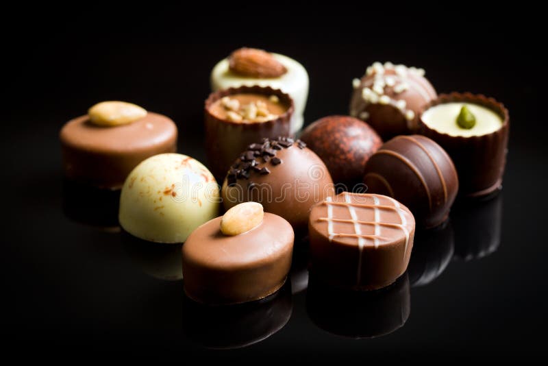 Various chocolate pralines royalty free stock image Various chocolate pralines royalty free stock image