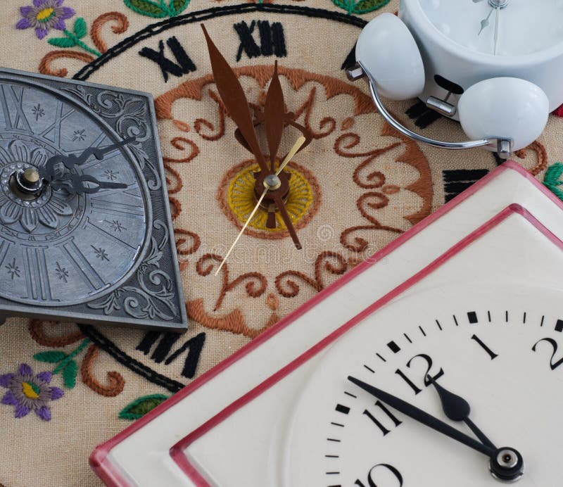 Various Clocks On Midnight Or Midday Stock Image Image Of Antique various-clocks-on-midnight-or-midday-stock-image-image-of-antique