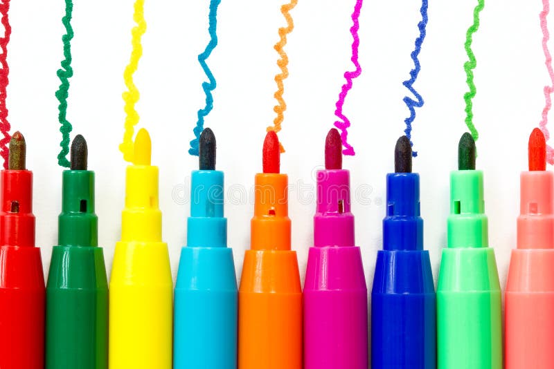 Colorful Pen Markers Set Realistic Highlighters For Drawing Text Markers  Collection Colored Felttip Pens Office Stationery Vector Illustration Stock  Illustration - Download Image Now - iStock