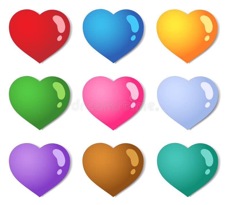 Various color hearts collection 1