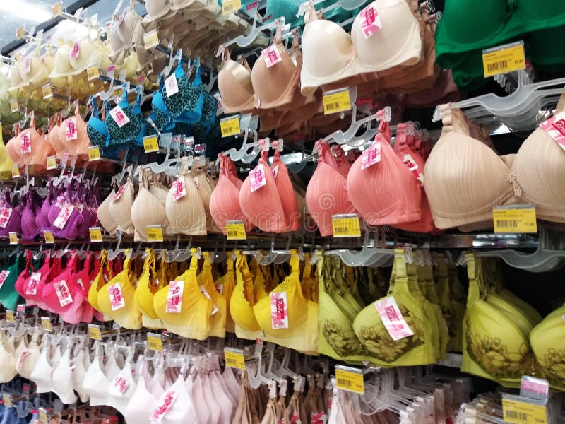 Various Color, Sizes and Design of Bra Displayed for the Customer